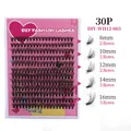 DIY Cluster Lashes Kit 30P pink tray featuring segmented lash lengths from 8mm to 16mm - 30 Clusters (DIY-WH12-003)