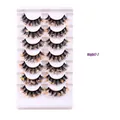 7er-Pack voluminöse schwarze künstliche Wimpern mit gold-orangefarbenen Pailletten - Orange Gold Pailletten Stil (Night7-07)