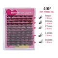DIY cluster lashes set with 12 rows of 8-16mm synthetic fibers in pink packaging - 40 Clusters (DIY-WH12-004)