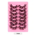 Dramatic 3D layered high-volume synthetic mink eyelashes set in pink tray style 7009 - Multilayer 3D Style (7009)