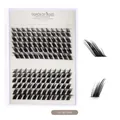 DIY cluster eyelash extension set with faux mink lashes, model DIY-SET-042, natural black - Thick Style (DIY-SET-042) / Single Box