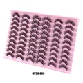 30 paia di ciglia finte volume russo in un vassoio rosa con lunghezze differenti - Stile di Curvatura Russa DD (MY30-006)