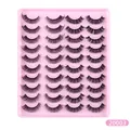 Set da 20 paia di ciglia finte sintetiche folte russa D curl in vassoio rosa - Stile Riccio Russo (20003)