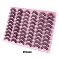 30 paia di ciglia finte russe DD curl in fibra nera, SKU MY30-008 su vassoio rosa - Stile di Curvatura Russa DD (MY30-008)