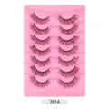 7 pairs of fluffy messy faux mink eyelashes set in style 7014 with pink tray - Fluffy Thick Style (7014)