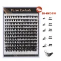 DIY cluster lashes set in black including 8mm to 16mm lengths for a natural volume look - Feathered Volume Style (DIY-WH12-010)