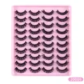 20 paia di ciglia finte russe D-curl voluminose realizzate in fibre sintetiche fitte - Stile Riccio Russo (20005)