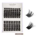 DIY individual cluster lash extensions set with soft faux mink fibers in storage box - Natural Style (DIY-SET-043) / Single Box