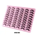 30 paia di ciglia finte russe DD curl folte e nere disposte su un vassoio in plastica rosa - Stile di Curvatura Russa DD (MY30-009)