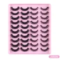 Set di 20 paia di ciglia finte sintetiche russe D curl in un vassoio rosa - Stile Riccio Russo (20006)