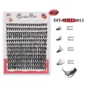DIY cluster lash extension kit 40P with mixed lengths of 10mm 12mm 14mm 16mm - Voluminous Segmented Style (DIY-WH12-013) / Eyelash Box