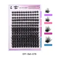 DIY cluster lashes set with 10mm to 16mm segments made of premium fiber clusters - Diy-set-076 [168 Clusters]
