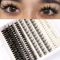 DIY individual clustered eyelash extension kit with lashes on model and in white tray - Eyelash Box (DIY-SET8-003)