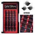 DIY cluster eyelash extension kit with 12 rows of voluminous black fibers for stage makeup - High Density Fan Style (DM008)