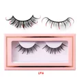 Dual-tone black and red false eyelashes with D-curl style in a pink box, model LP16 - Black and Red Style (LP16)