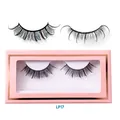 Colored false eyelashes set LP17 with blue tips and pink glitter storage box - Black and Blue Style (LP17)
