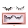 Colorful D-curl Russian strip lashes with orange and red glitter in a pink box - Black and Orange Style (LP19)