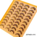 Pack of 20 pairs of dense criss-cross messy style false eyelashes in black fiber - Natural Curled Style(JSTM20-015)