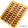 Pack of 20 pairs high-density 3D messy fluffy eyelashes in amber tray SKU JSTM20-016 - High Density Volume Style(JSTM20-016)