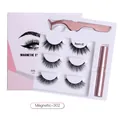 Σετ 3 ζευγάρια μαγνητικές βλεφαρίδες με eyeliner και τσιμπιδάκι Magnetic-302 - Καμπυλωτό Πυκνό Στυλ (Magnetic-302)
