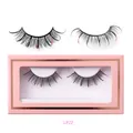 Pink and black glitter fake eyelashes Russian D curl in a rose gold window box - Black and Rose Red Style (LP22)
