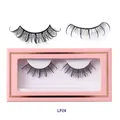 Colored false eyelashes set LP24 with black lashes and purple tips in pink box - Black and Purple Style (LP24)