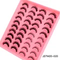 20 Paar flauschige künstliche Wimpern in rosa Tablett, Variante JSTM20-020 - Leichter Weicher Stil (JSTM20-020)