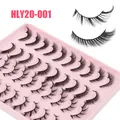 20 paia di ciglia finte voluminose effetto volpe con curvatura naturale per look cat-eye - Stile Incrociato Folto (HLY20-001)