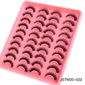 20 Paar dichte, gekreuzte falsche Wimpern auf einem rosa Tablett, Modell JSTM20-022 - Extrem Dicker Stil (JSTM20-022)