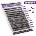 Black DIY segmented eyelashes set with mixed lengths 8-16mm for natural curling look - Natural Style (DIY-WH12-043) / Single Box