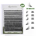 Σετ βλεφαρίδες DIY 30P σε μαύρο χρώμα με διάφορα μήκη από 8mm έως 16mm - Φυσικό Wispy Στυλ (DIY-WH12-014)