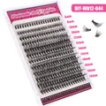 DIY cluster lashes set in black fiber with natural curling 8-16mm length options - Crisscross Style (DIY-WH12-044) / Single Box