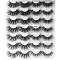 Dramatic 28-pair set of thick multi-layered 3D false eyelashes in MY14-1 style - Voluminous Crossed Style (MY14-01)