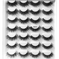 Voluminous 14-pair crisscross false eyelashes set in MY14-2 style for a bold makeup look - Radial Cross Design (MY14-02)
