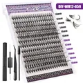 Large capacity 240 clusters DIY eyelash extension kit with 10-16mm lengths and tools - WH12-059 Black Tool Kit (WH12-059)