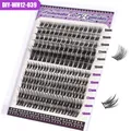 DIY cluster eyelash extension set with 8-16mm natural curly lashes in black - DIY-WH12-039 Style