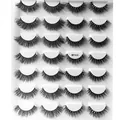 Großpackung mit 28 Paaren dichten, geschwungenen Nerzimitat-Wimpern Modell MY14-5 - Voluminöser Gekräuselter Schichtstil (MY14-05)