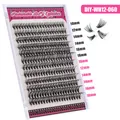 DIY cluster eyelash kit in black synthetic fiber with 10mm to 16mm varied lengths - WH12-060 Style (WH12-060)