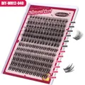 DIY cluster eyelash extension set with natural curl fibers in lengths 8mm to 16mm - DIY-WH12-040 Style