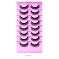 7 Paar dichte, geschwungene Nerzimitat-Wimpern mit rosa Schale, Modell Mix8001 - 3D Dick Überkreuzt Geschwungen Stil (Mix8001)