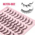 Set da 20 paia di ciglia finte a occhio di gatto in fibre naturali folte e voluminose - Stile Lungo e Folto (HLY20-002)