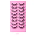 8 Paar voluminöse künstliche Nerzwimpern in einem rosa gestuften Display-Tablett - Überkreuzt Dick Geschwungen Stil (Mix8002)