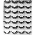 Set mit 28 Paaren schwarzer, dicker falscher Wimpern im Kreuzstil MY14-9 - Dicker Gekreuzter Bühnenstil (MY14-09)