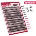 Natuurlijke DIY individuele wimperclusters set in gemengde lengtes van 10mm tot 16mm - Natuurlijke Krul Enkele Doos Wimpers (DIY-WH12-061)