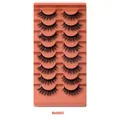 8 Paar dichte, geschwungene Nerzimitat-Wimpern in rosa Schale, Modell Mix8003 - Natürlich Dick Überkreuzt Stil (Mix8003)