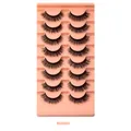 Mix8004 Set mit 8 Paaren bunter Kunstmink-Wimpern in dichtem und geschwungenem Look - Natürlich Dick Stil (Mix8004)