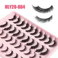 HLY20-004 Ciglia finte confezione 20 paia naturali folte incurvate effetto occhio di gatto - Stile Naturale Dimensionale (HLY20-004)