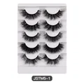 5 Paar voluminöse 3D-Nerzimitat-Wimpern im JSTM5-1-Stil mit natürlichem Schwung - Dramatischer Dimensionaler Stil (JSTM5-1)