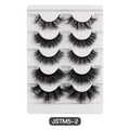 Dramatische 3D-Lagen Faux Nerz Wimpern 5er-Pack Modell JSTM5-2 mit ausgestellten Außenwinkeln - Geflügelter Dicker Stil (JSTM5-2)