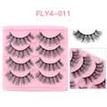 Dramatic fluffy thick false eyelashes 4 pairs set with bold volume style FLY4-011 - Fan Shaped Thick Style (FLY4-011)